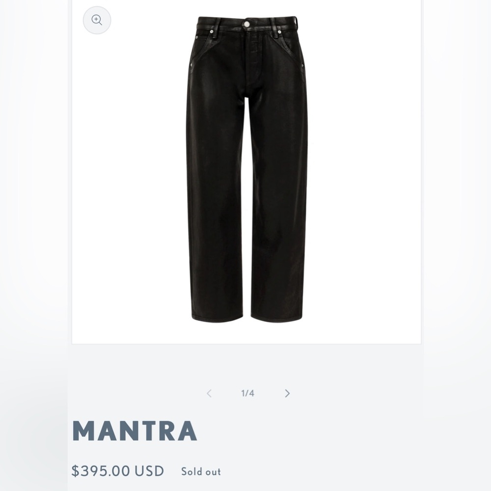 Daily Blue AG Adriano Goldschmied, Mantra, Coated Jeans Size 31, Octopus Black